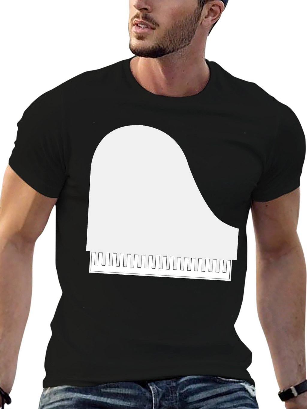 Piano Graphic T-Shirt - Musical Style