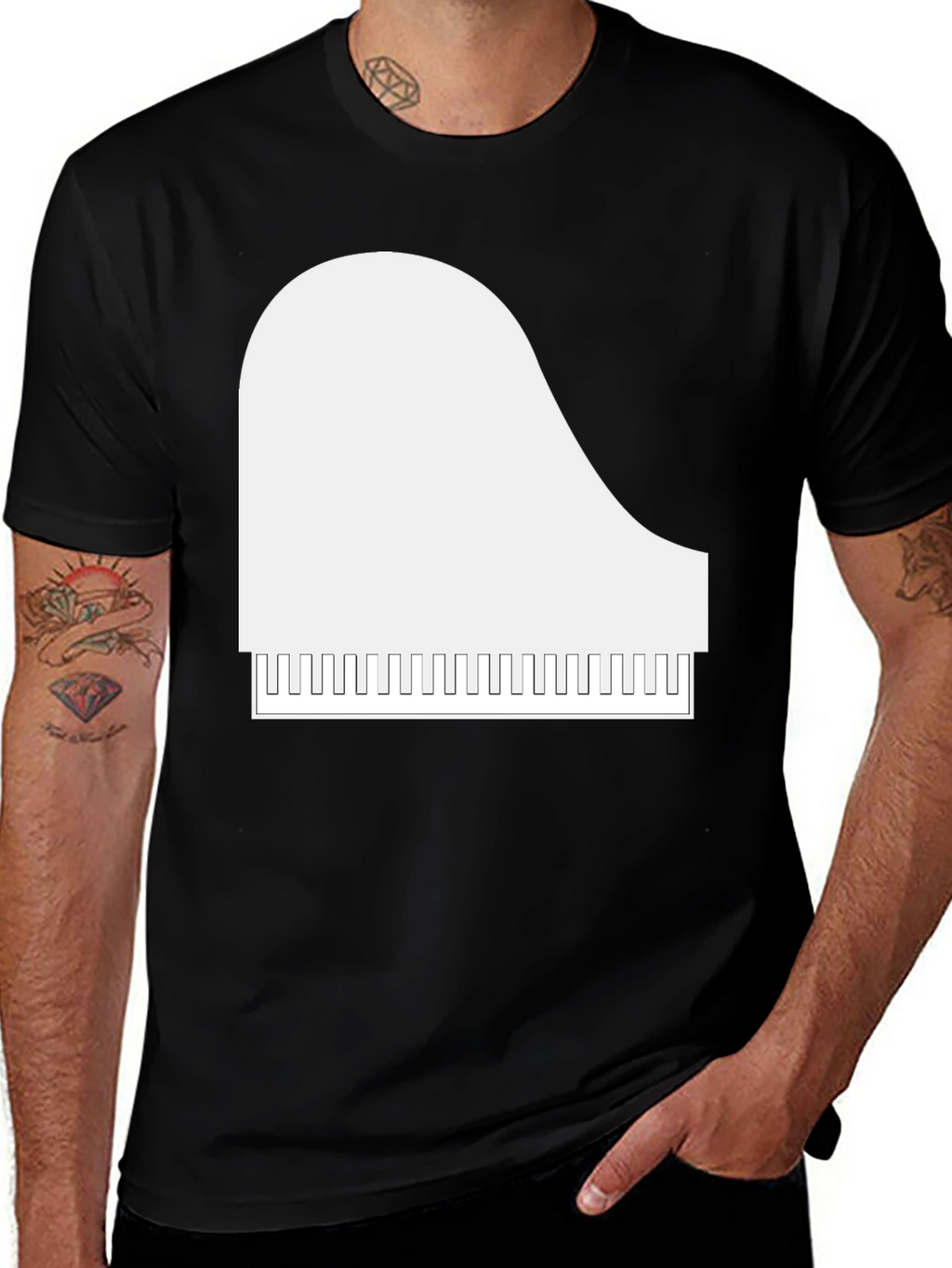 Piano Graphic T-Shirt - Musical Style