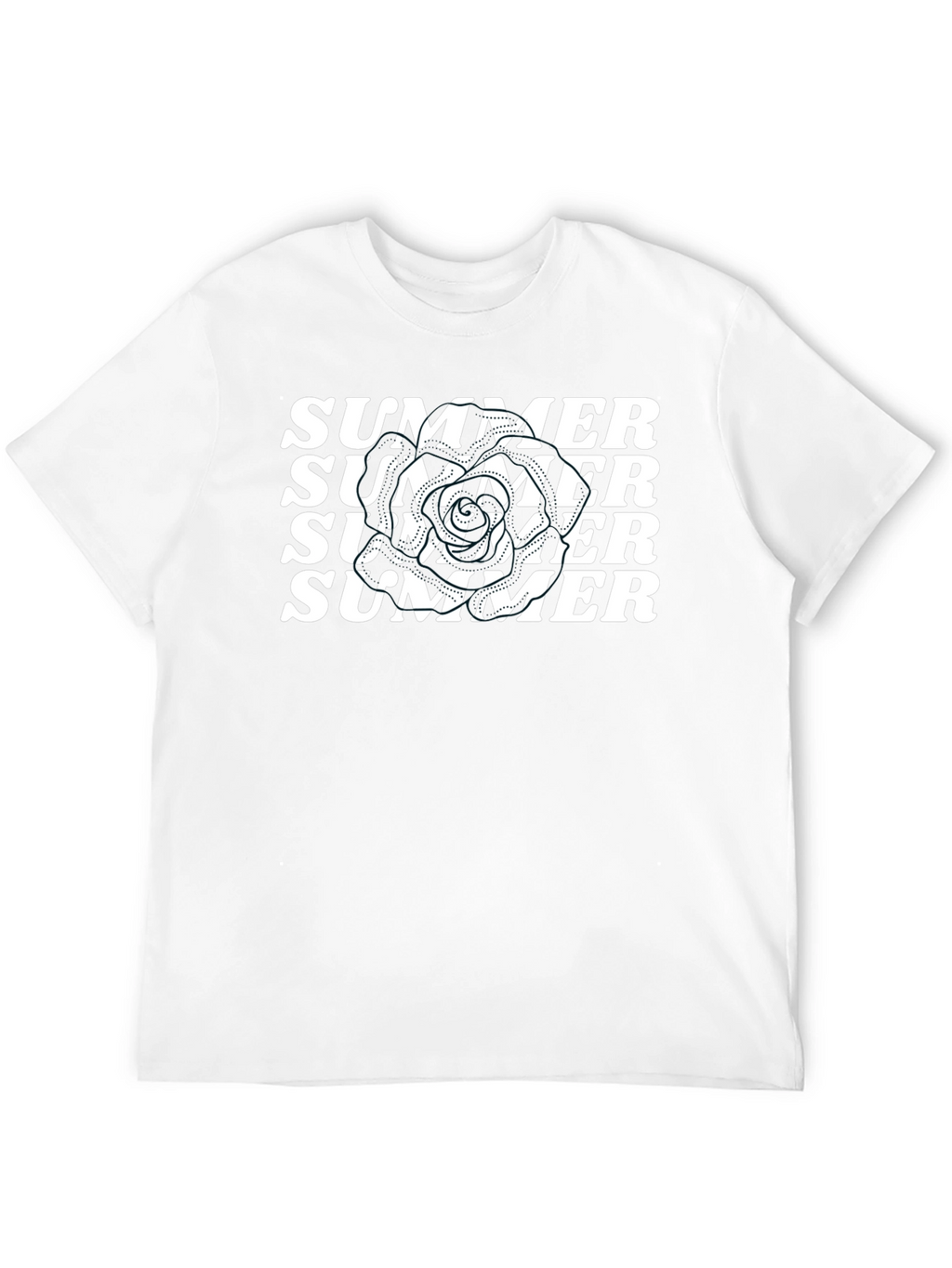 Summer T-Shirt - Black Tee with White Summer Print