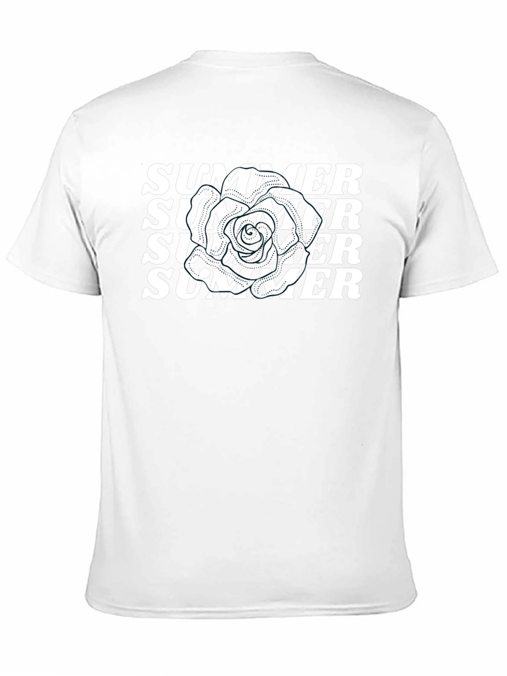 Summer T-Shirt - Black Tee with White Summer Print