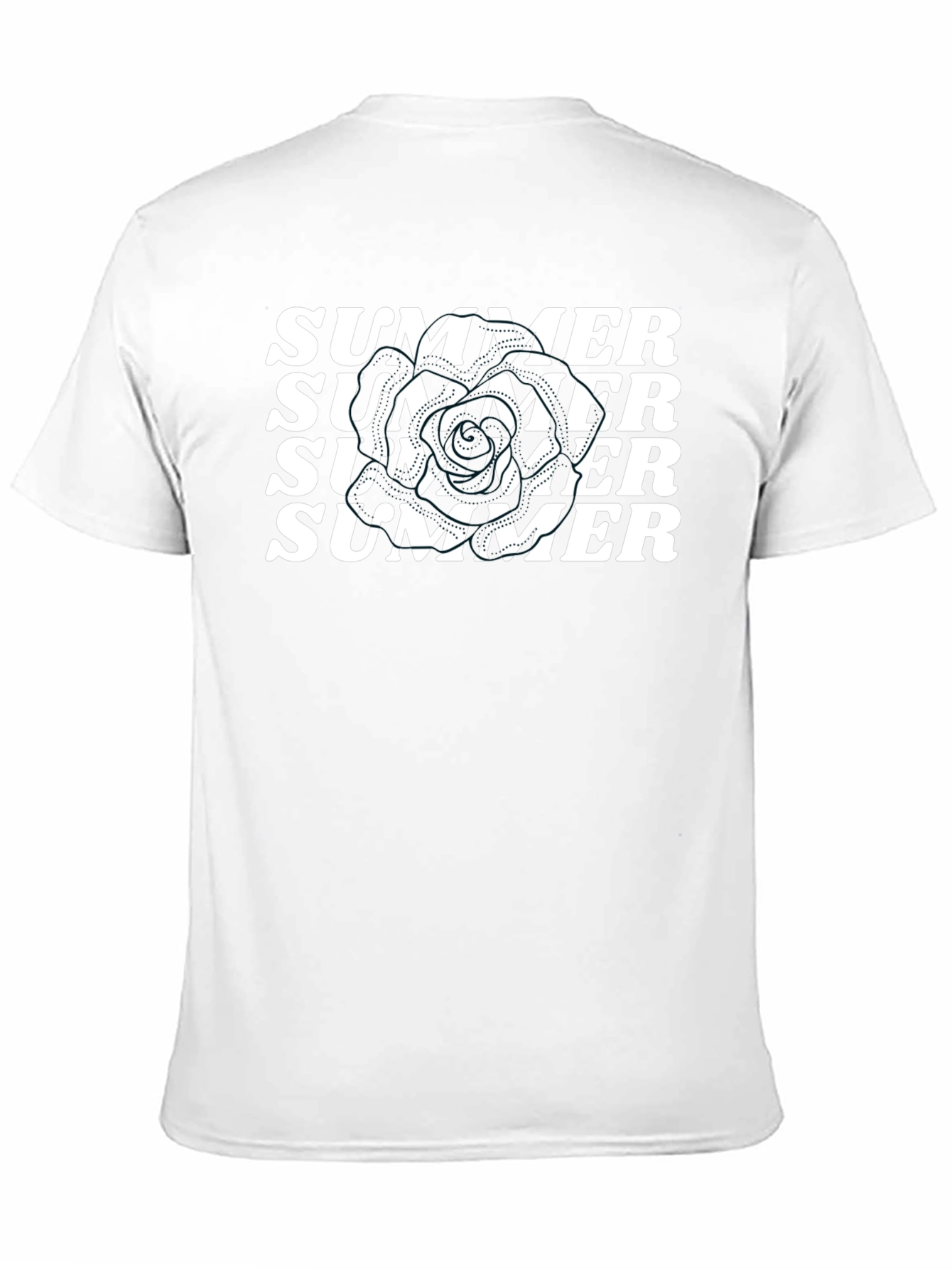 Summer T-Shirt - Black Tee with White Summer Print