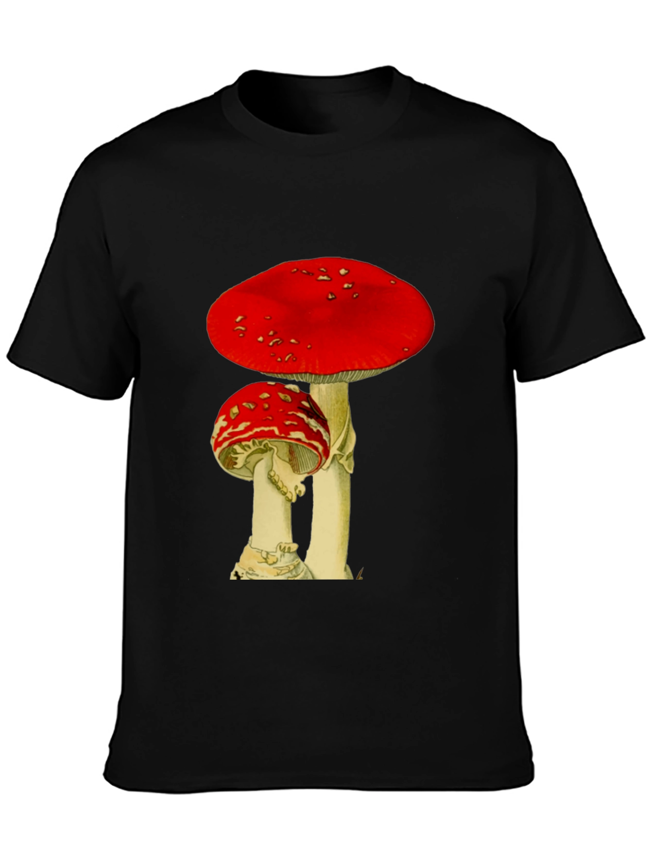 Mushroom Graphic Black T-Shirt