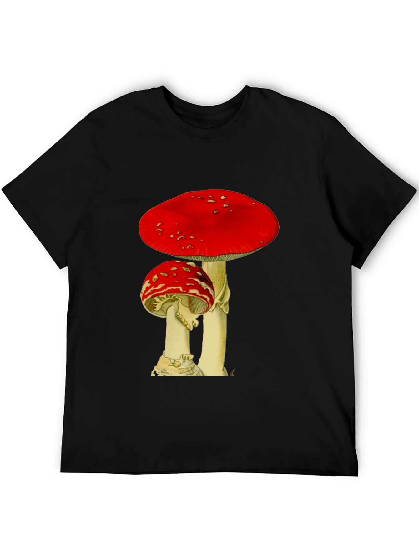 Mushroom Graphic Black T-Shirt