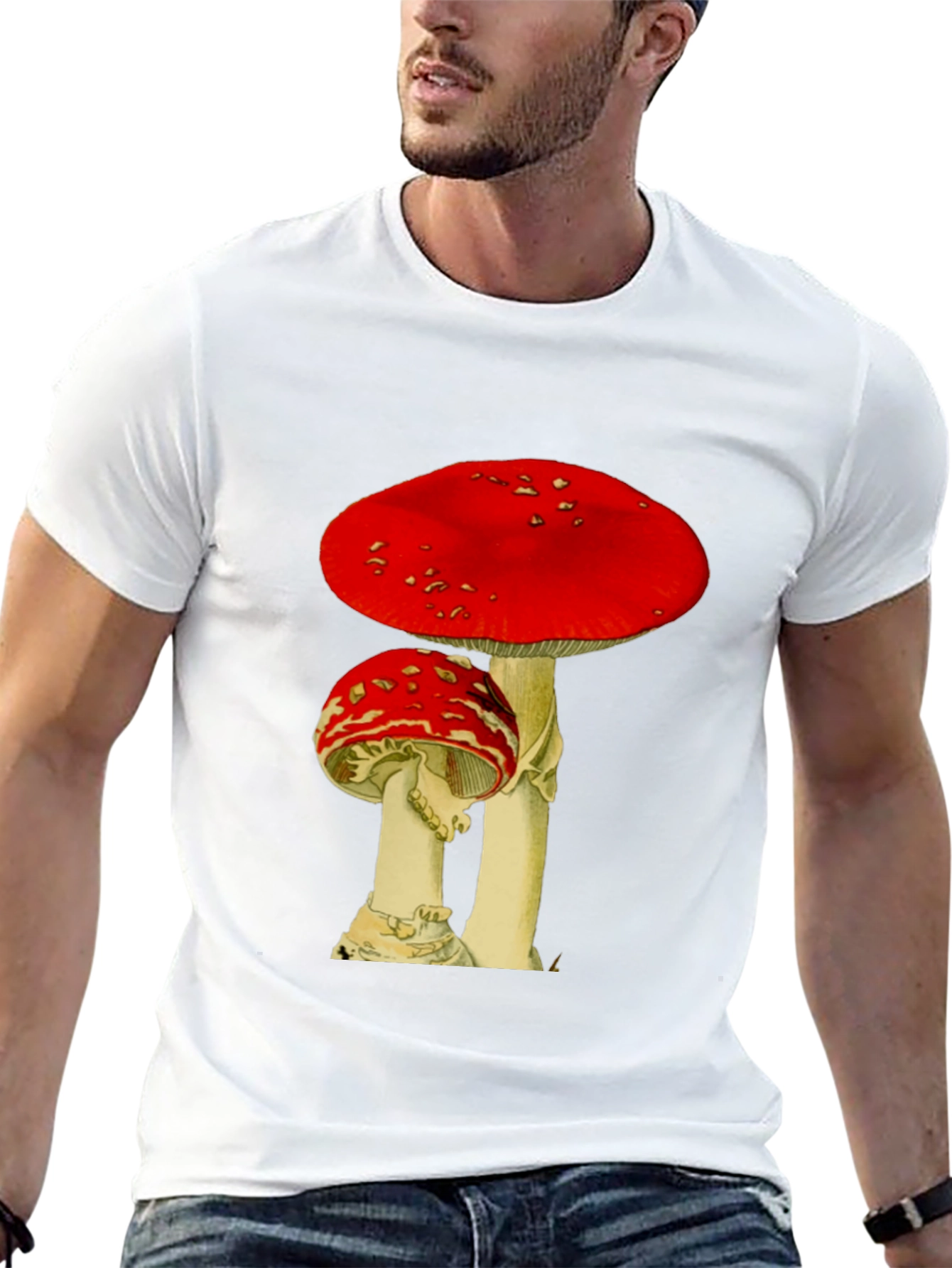 Mushroom Graphic Black T-Shirt