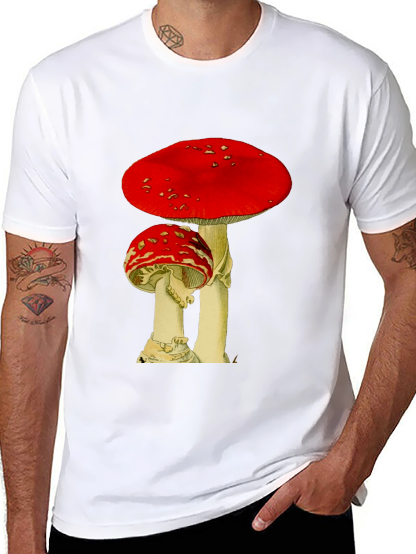 Mushroom Graphic Black T-Shirt