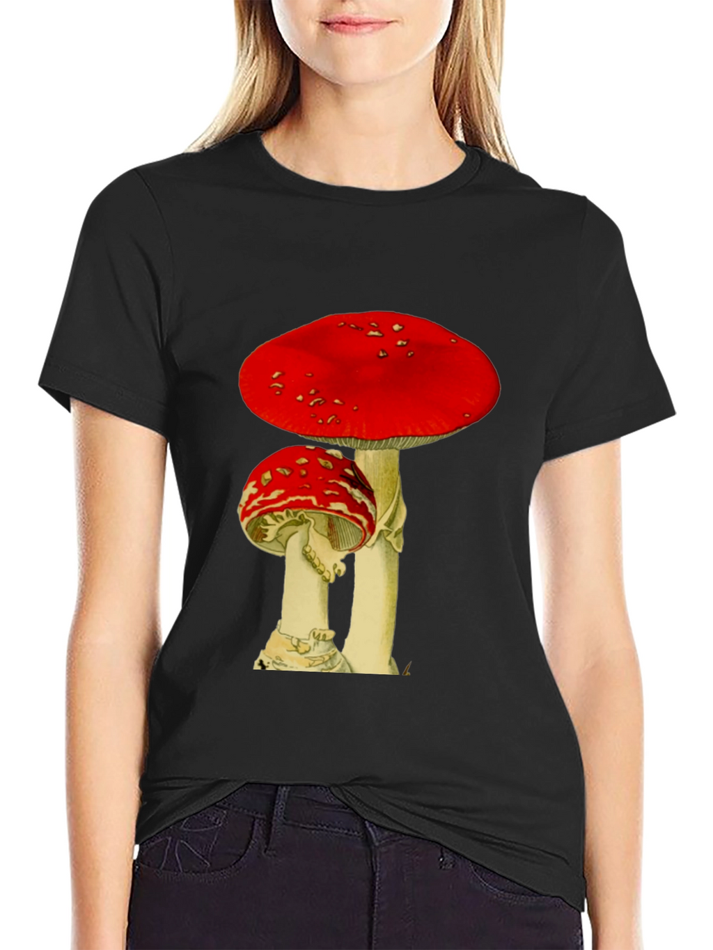 Mushroom Graphic Black T-Shirt