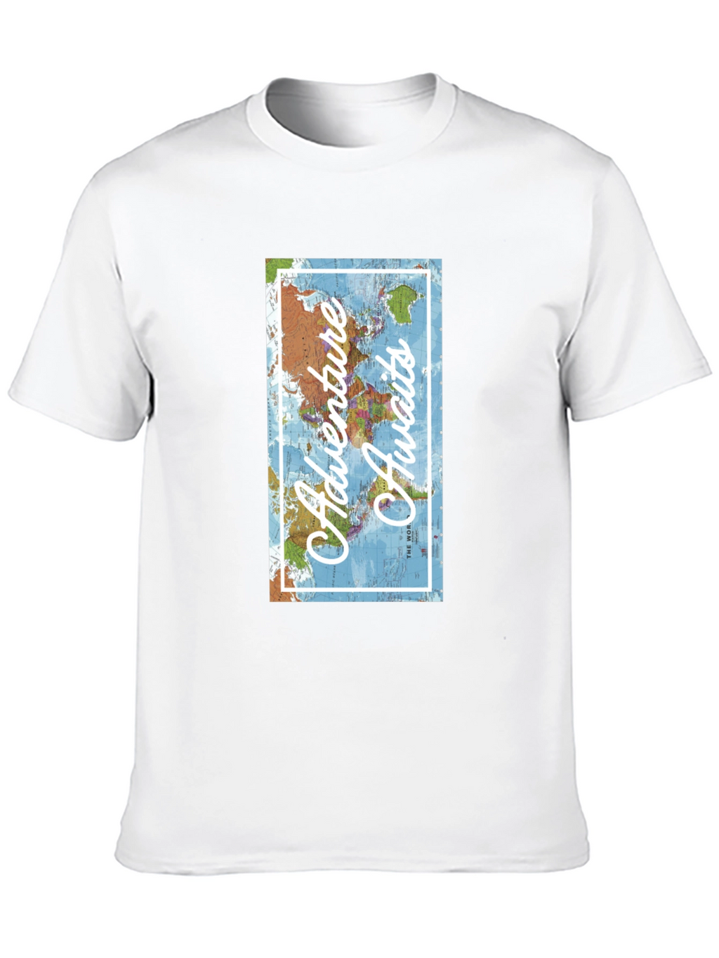 Adventure Awaits World Map Graphic T-Shirt