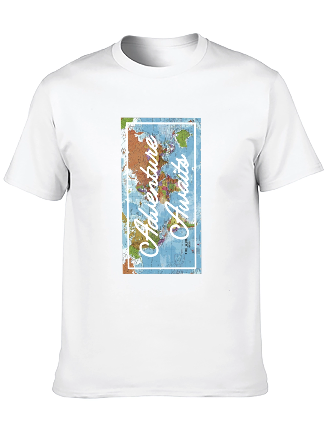 Adventure Awaits World Map Graphic T-Shirt