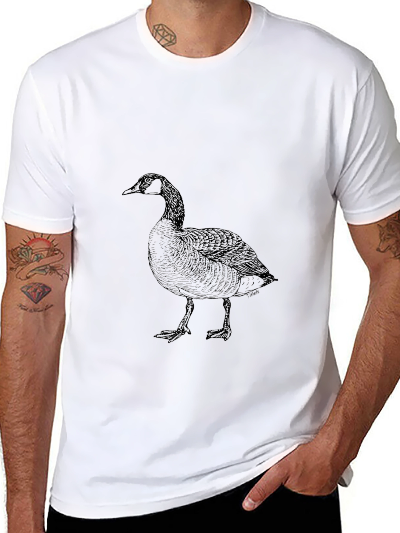 Black Goose Graphic Tee - Soft Cotton Comfort