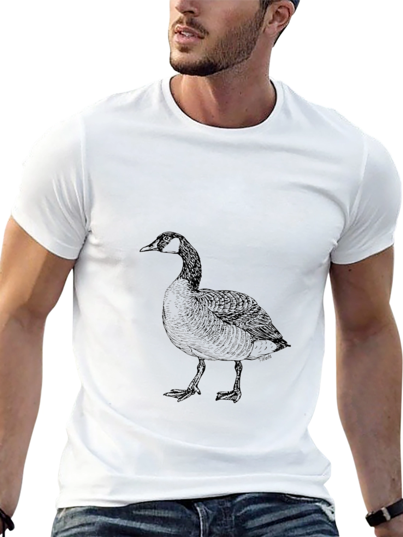 Black Goose Graphic Tee - Soft Cotton Comfort