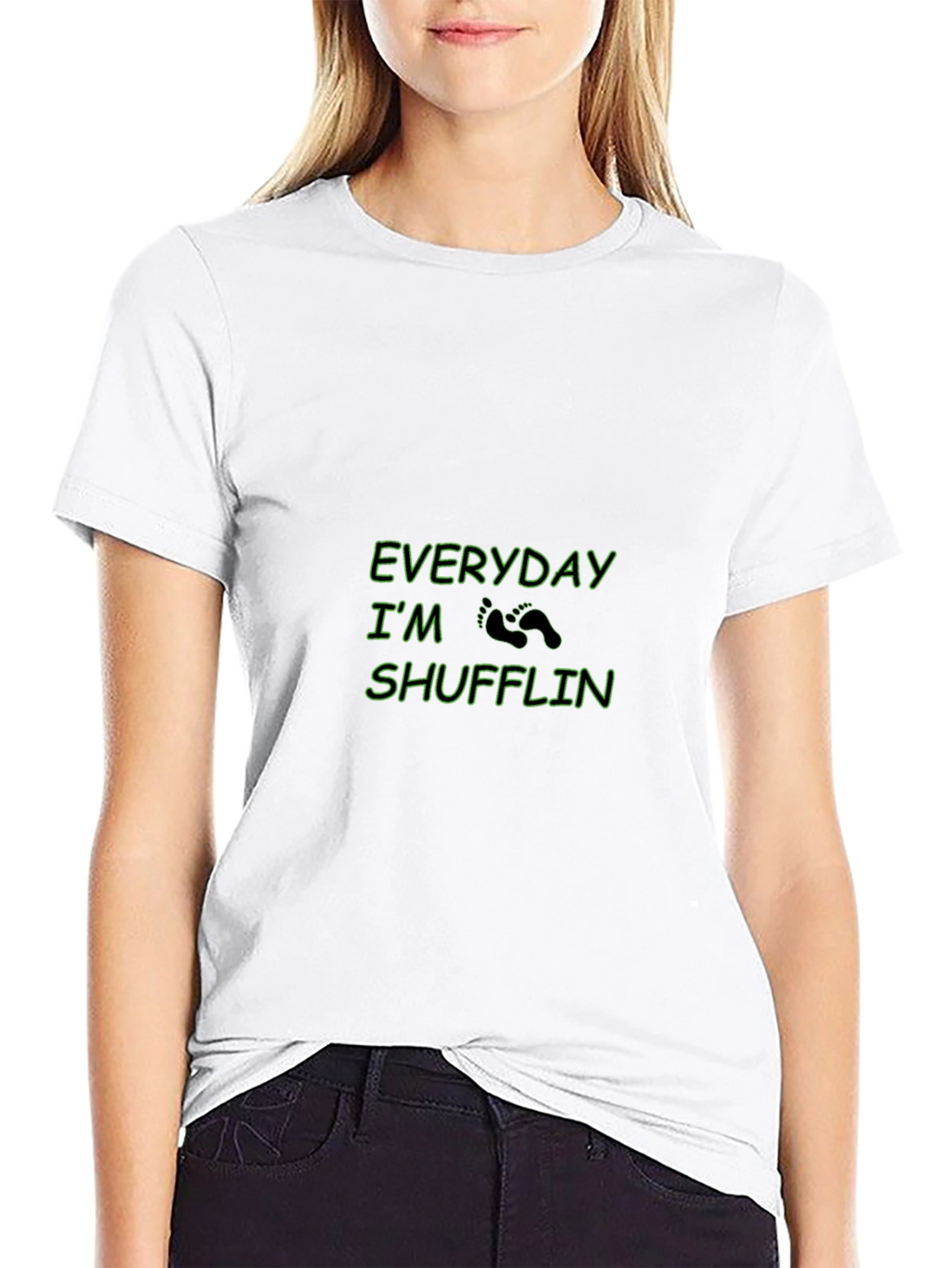 Everyday Im Shufflin Black Crewneck T-Shirt