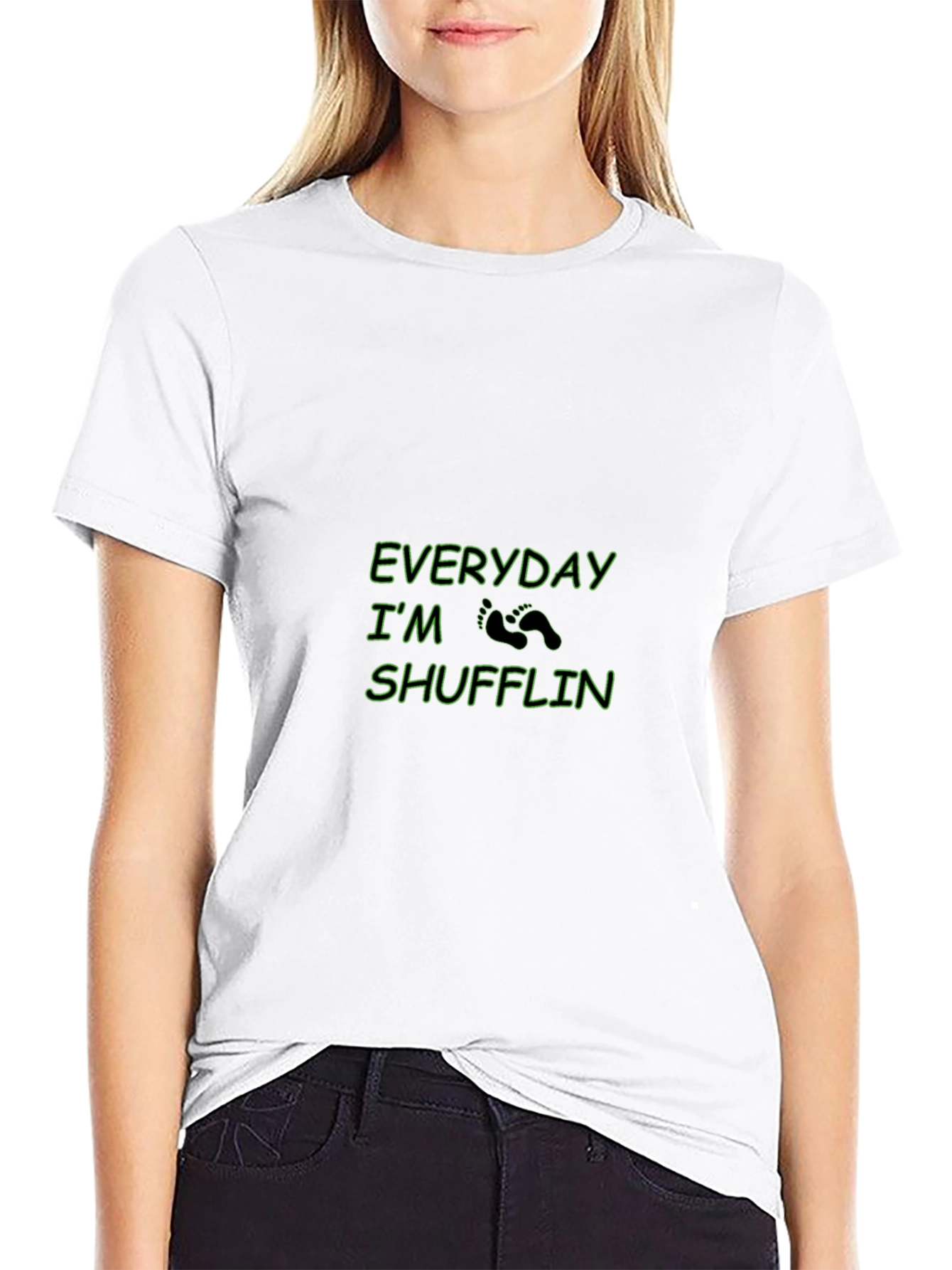 Everyday Im Shufflin Black Crewneck T-Shirt