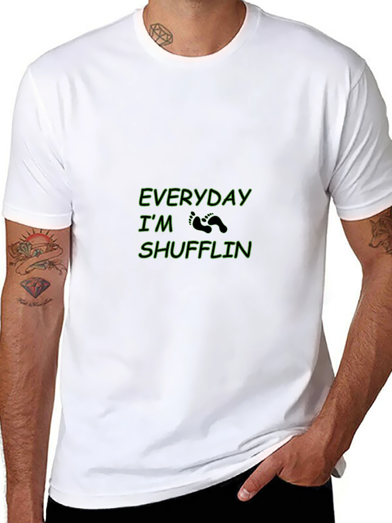 Everyday Im Shufflin Black Crewneck T-Shirt
