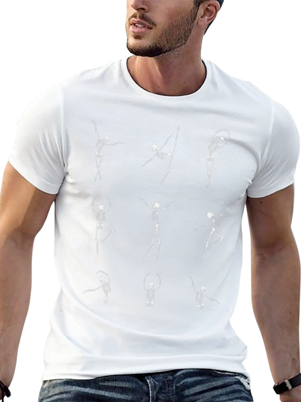 Dancing Skeleton Graphic Tee - Halloween Dance