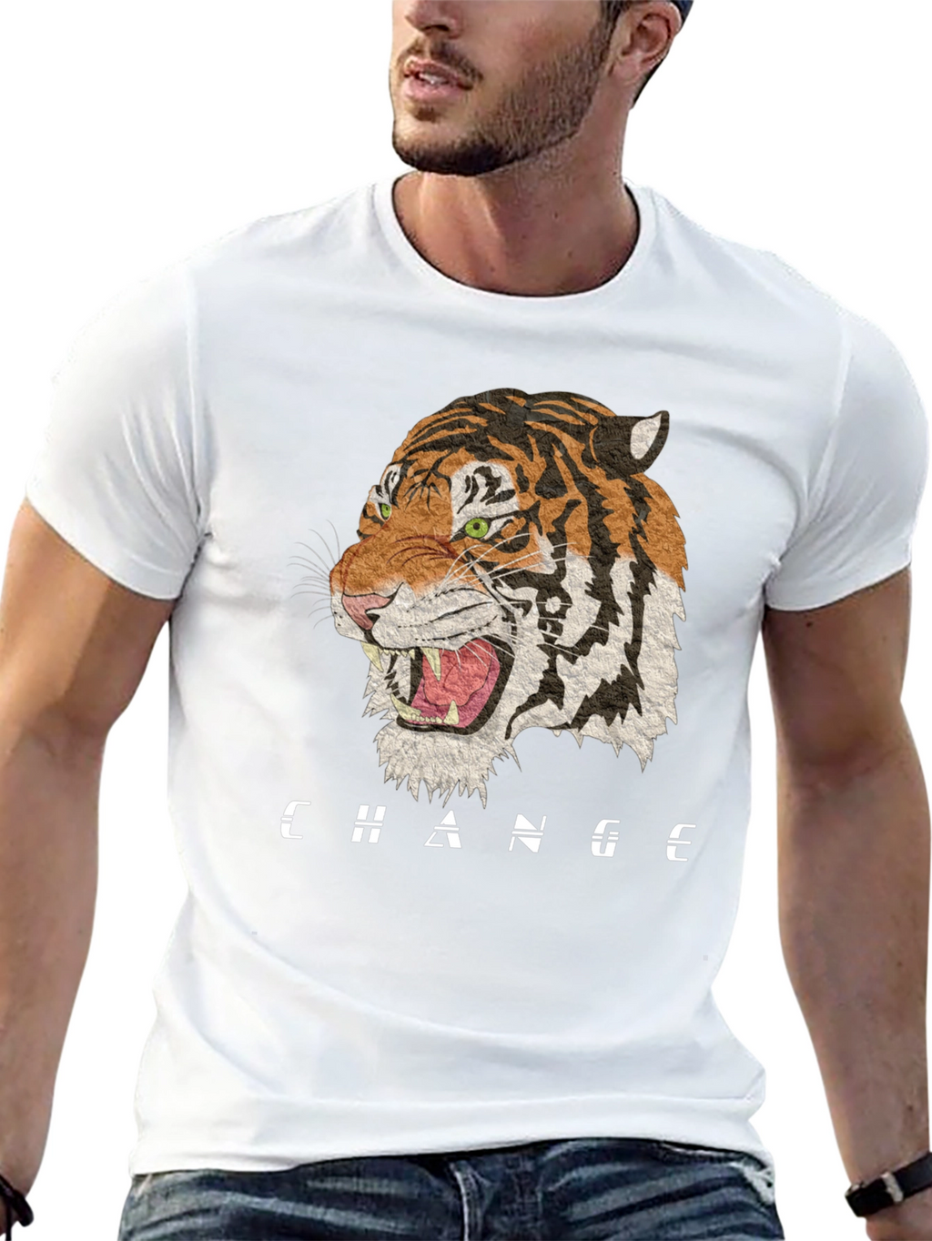 Change Tiger Graphic Black T-Shirt