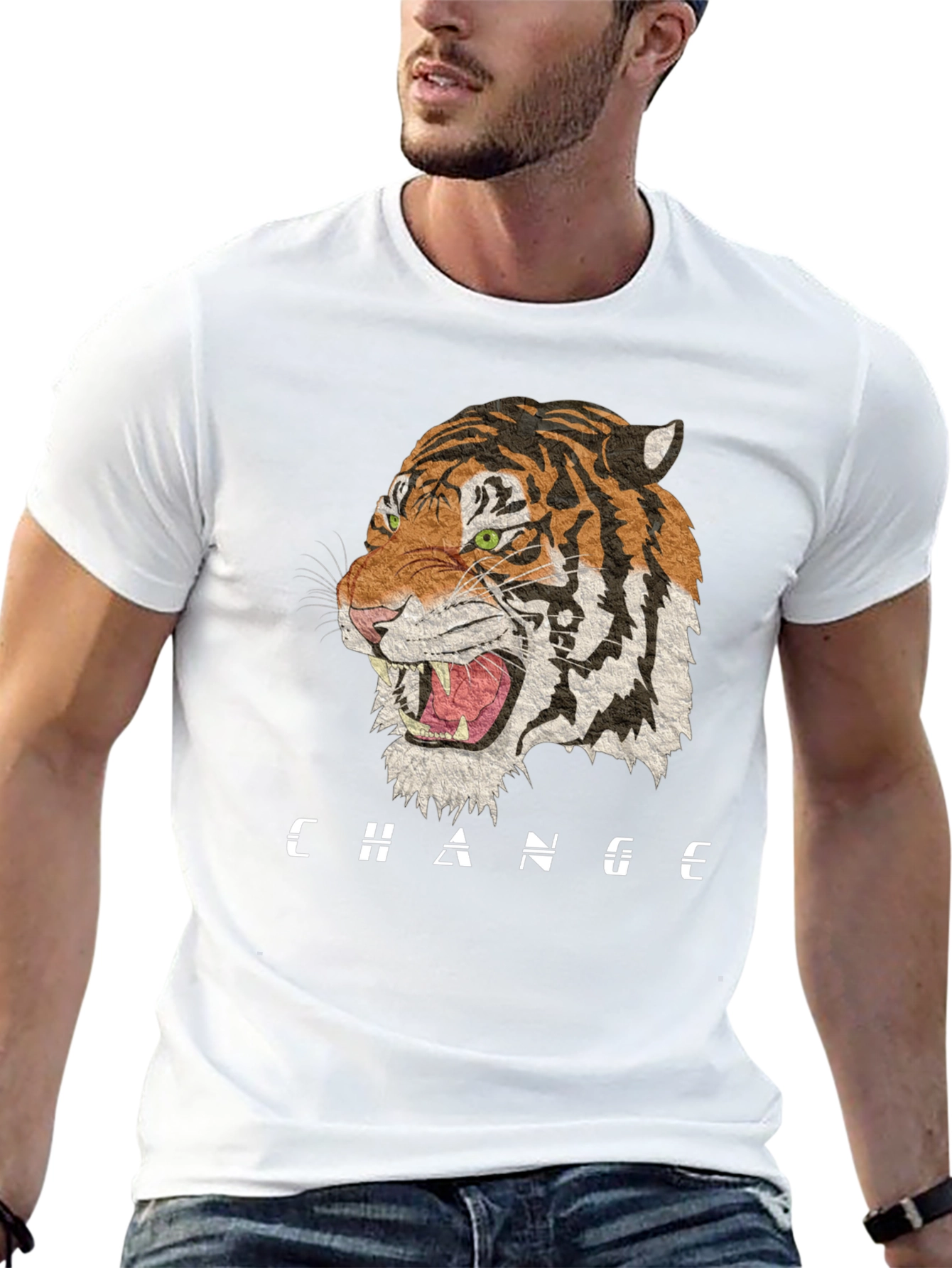 Change Tiger Graphic Black T-Shirt