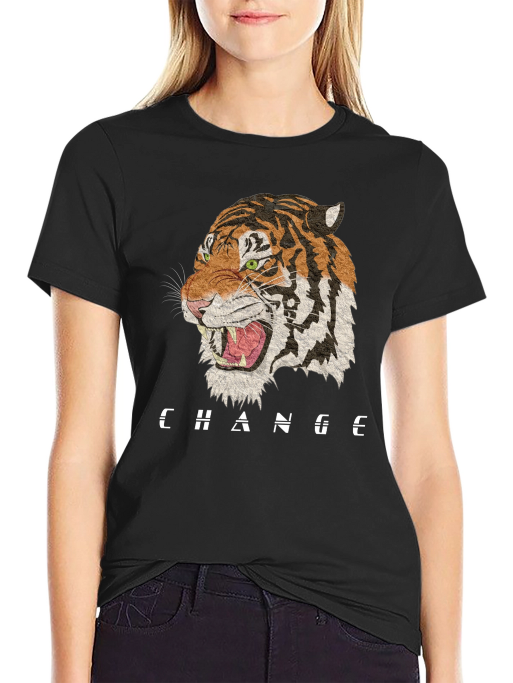 Change Tiger Graphic Black T-Shirt