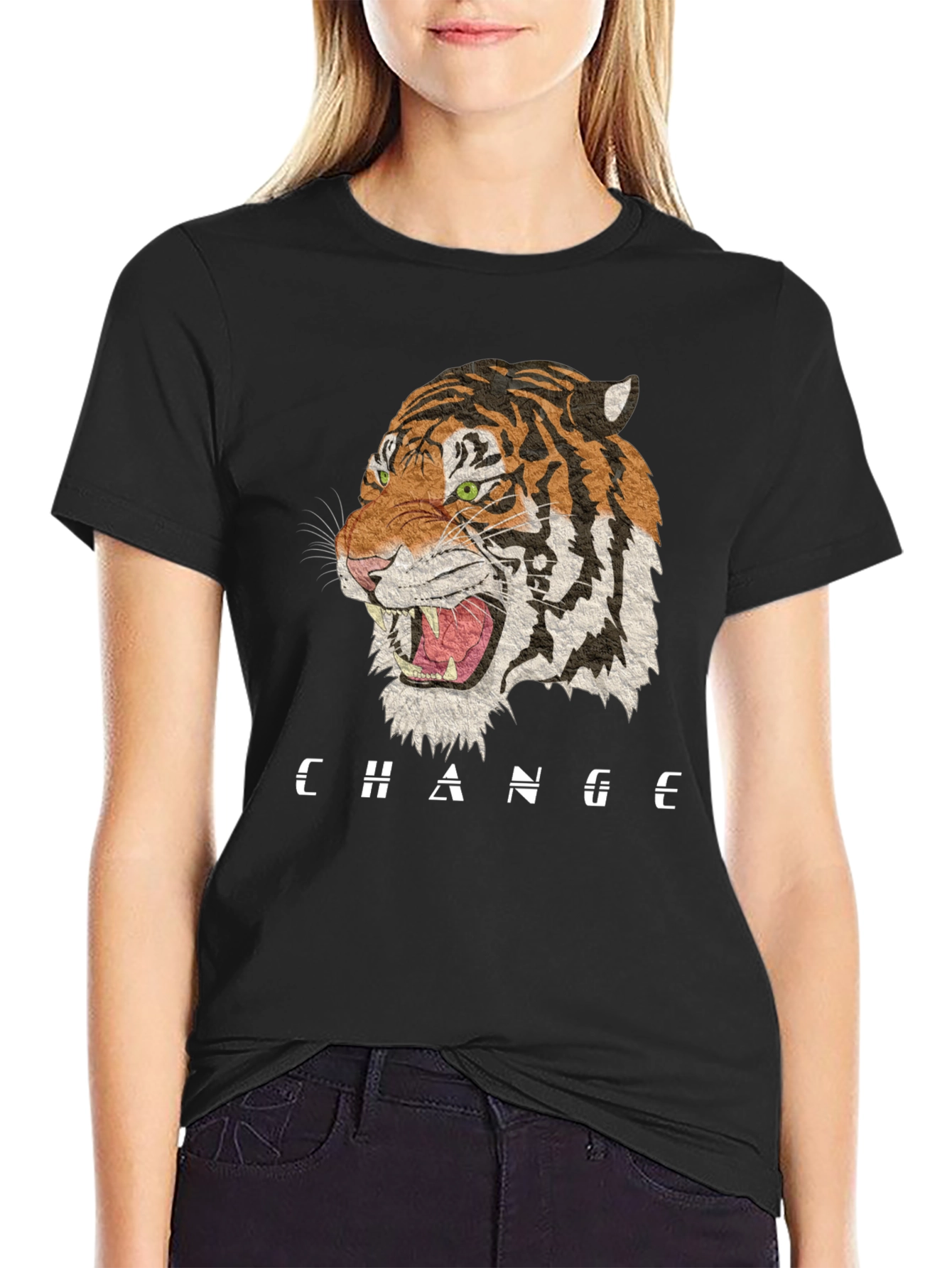 Change Tiger Graphic Black T-Shirt
