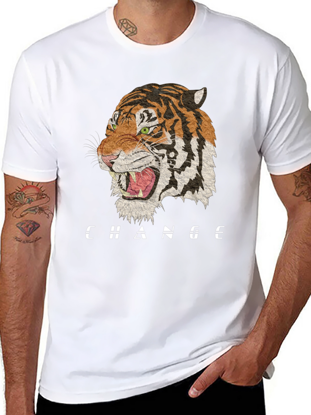 Change Tiger Graphic Black T-Shirt