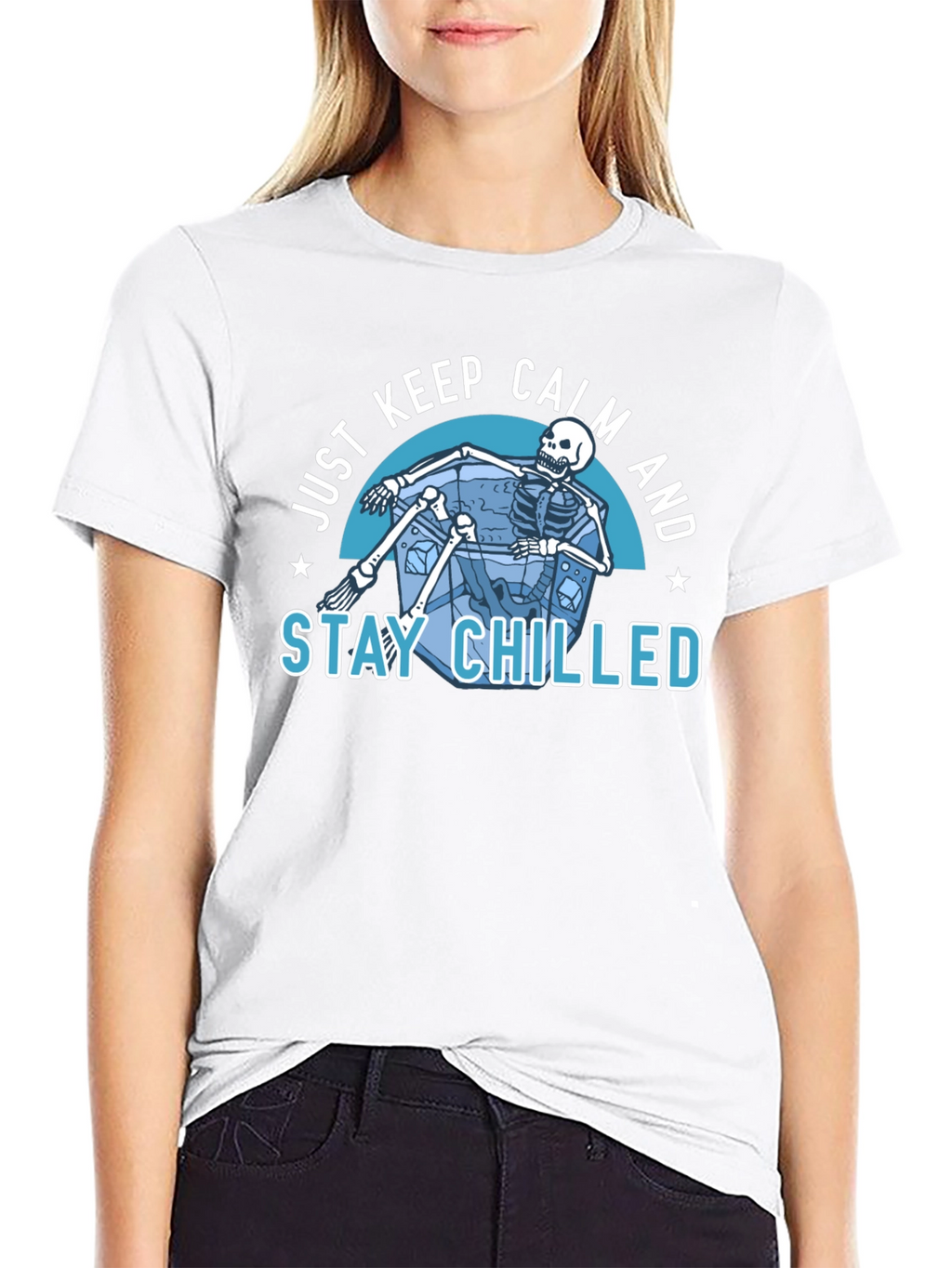 Just Keep Calm & Stay Chilled Skeleton T-Shirt