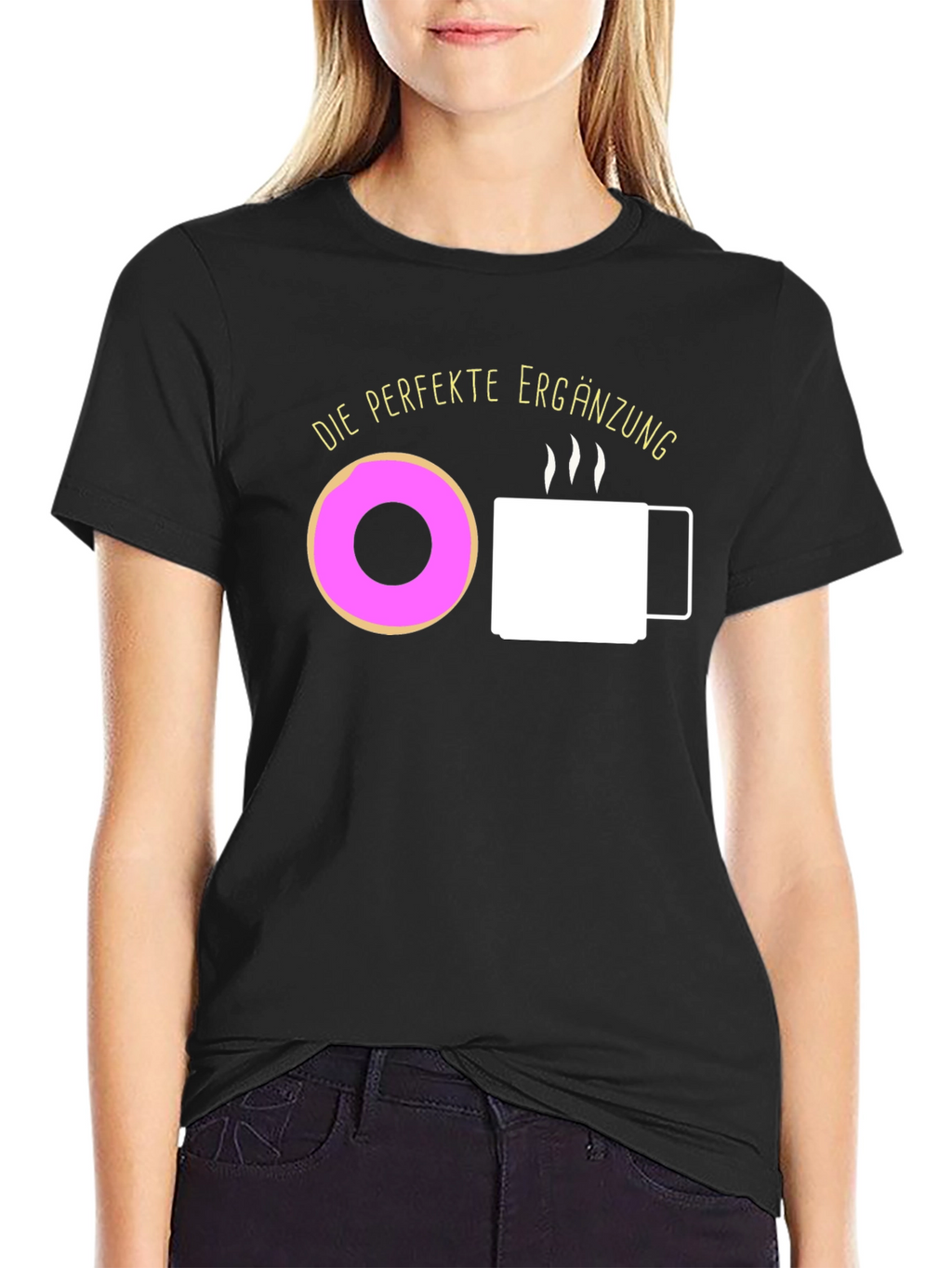 Perfect Donut & Coffee Black T-Shirt