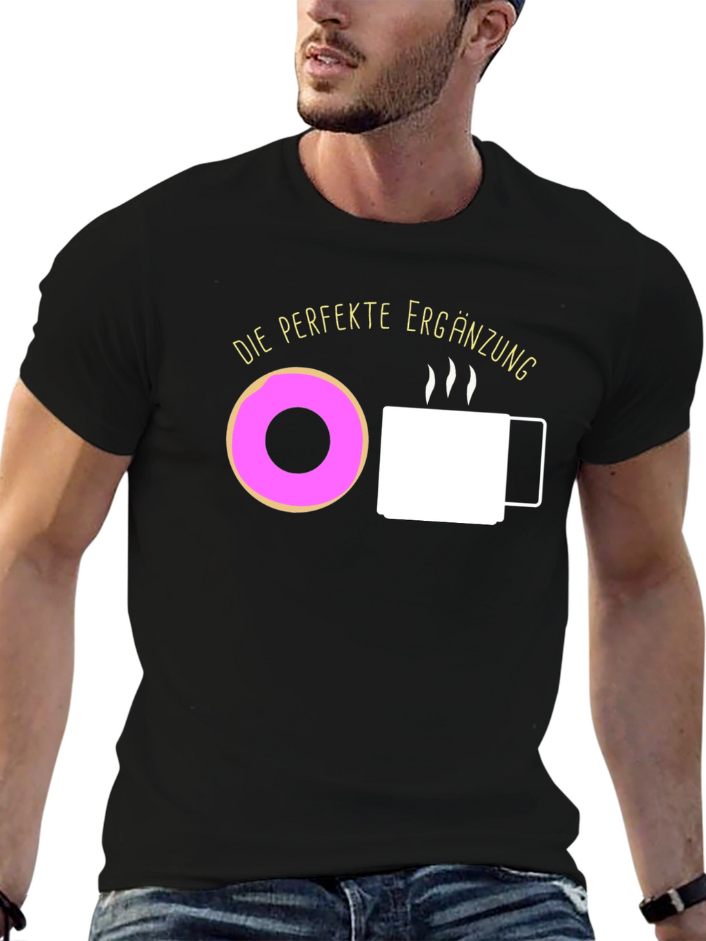 Perfect Donut & Coffee Black T-Shirt