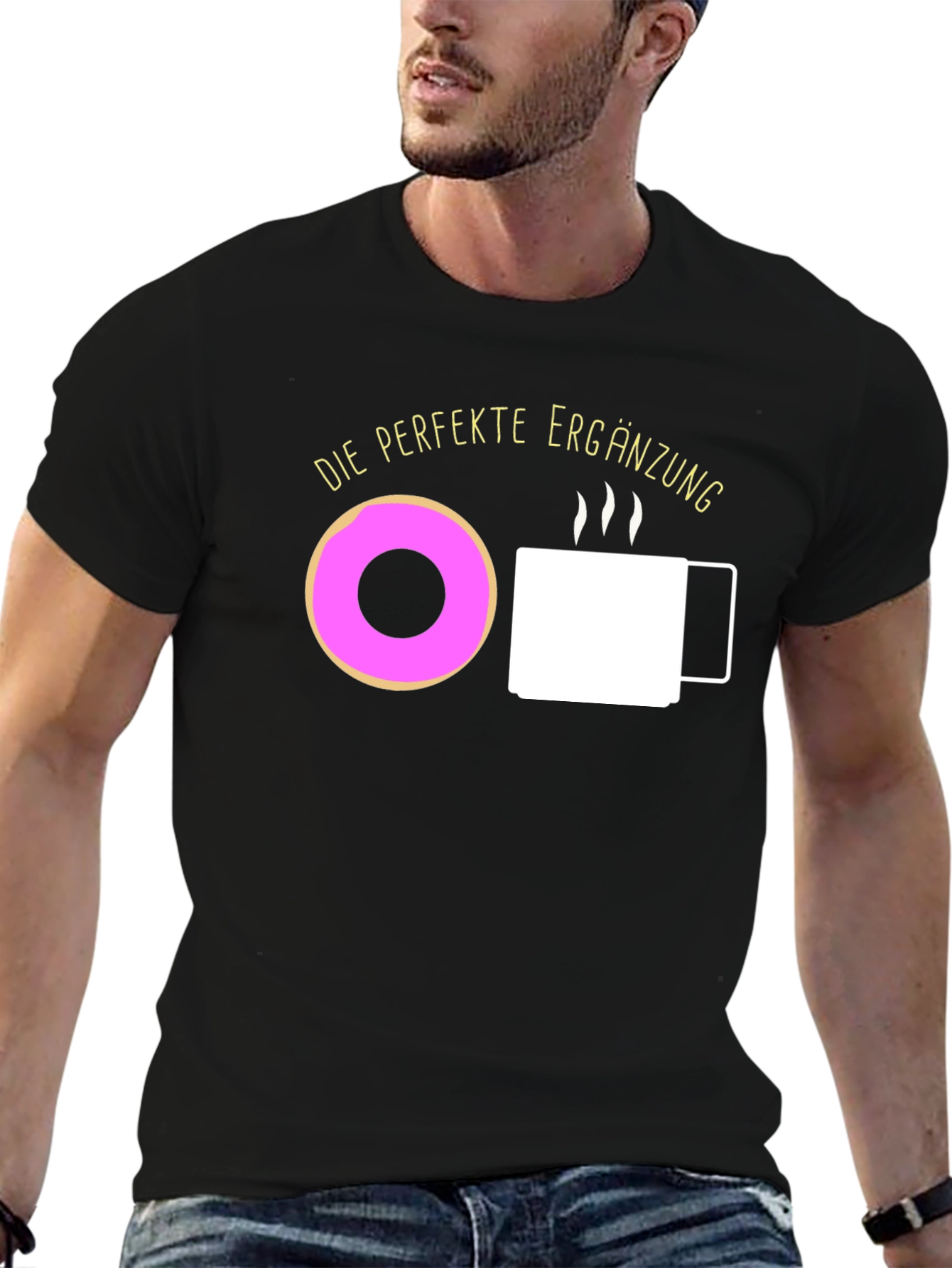 Perfect Donut & Coffee Black T-Shirt