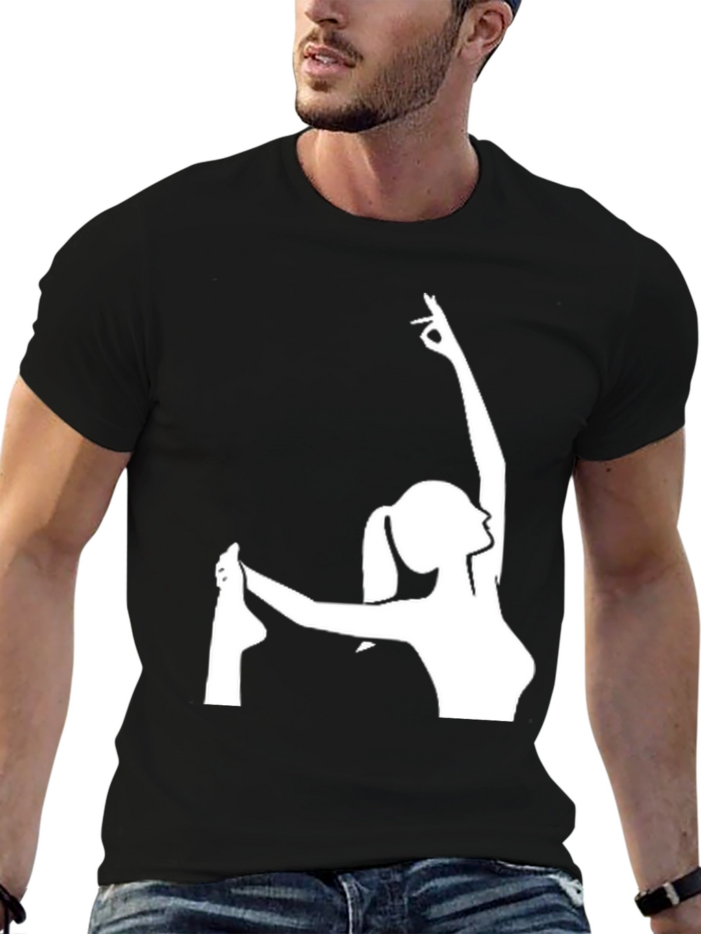 Yoga Pose Graphic T-Shirt - Black