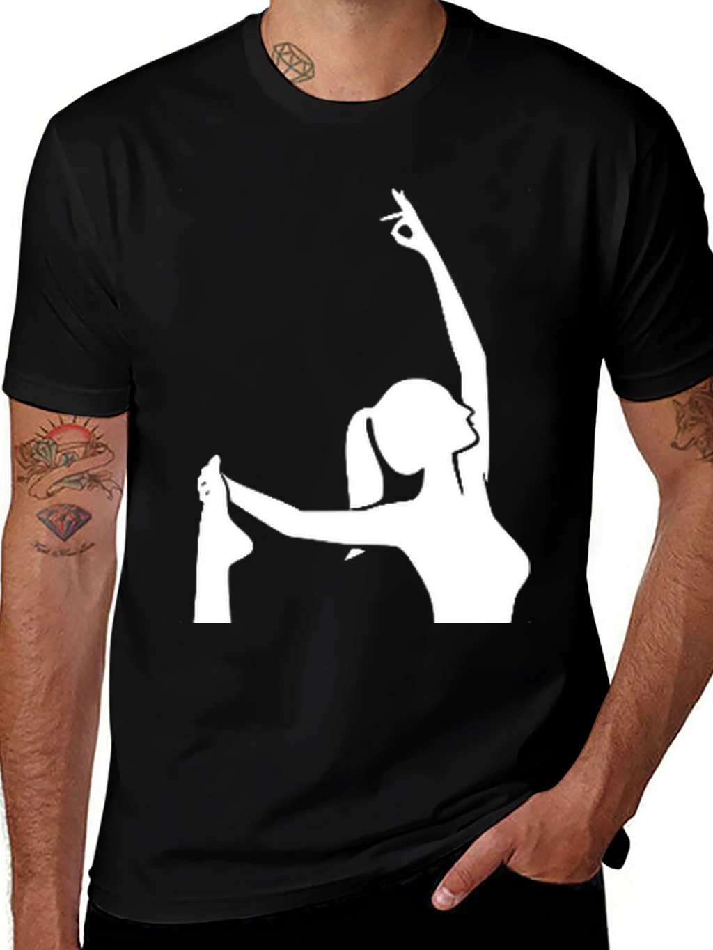 Yoga Pose Graphic T-Shirt - Black