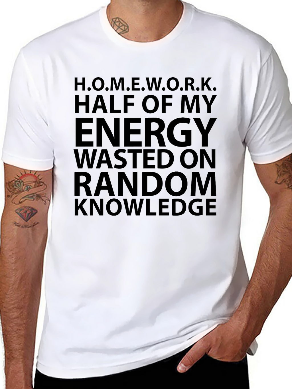 Homework Energy Wasted Funny T-Shirt