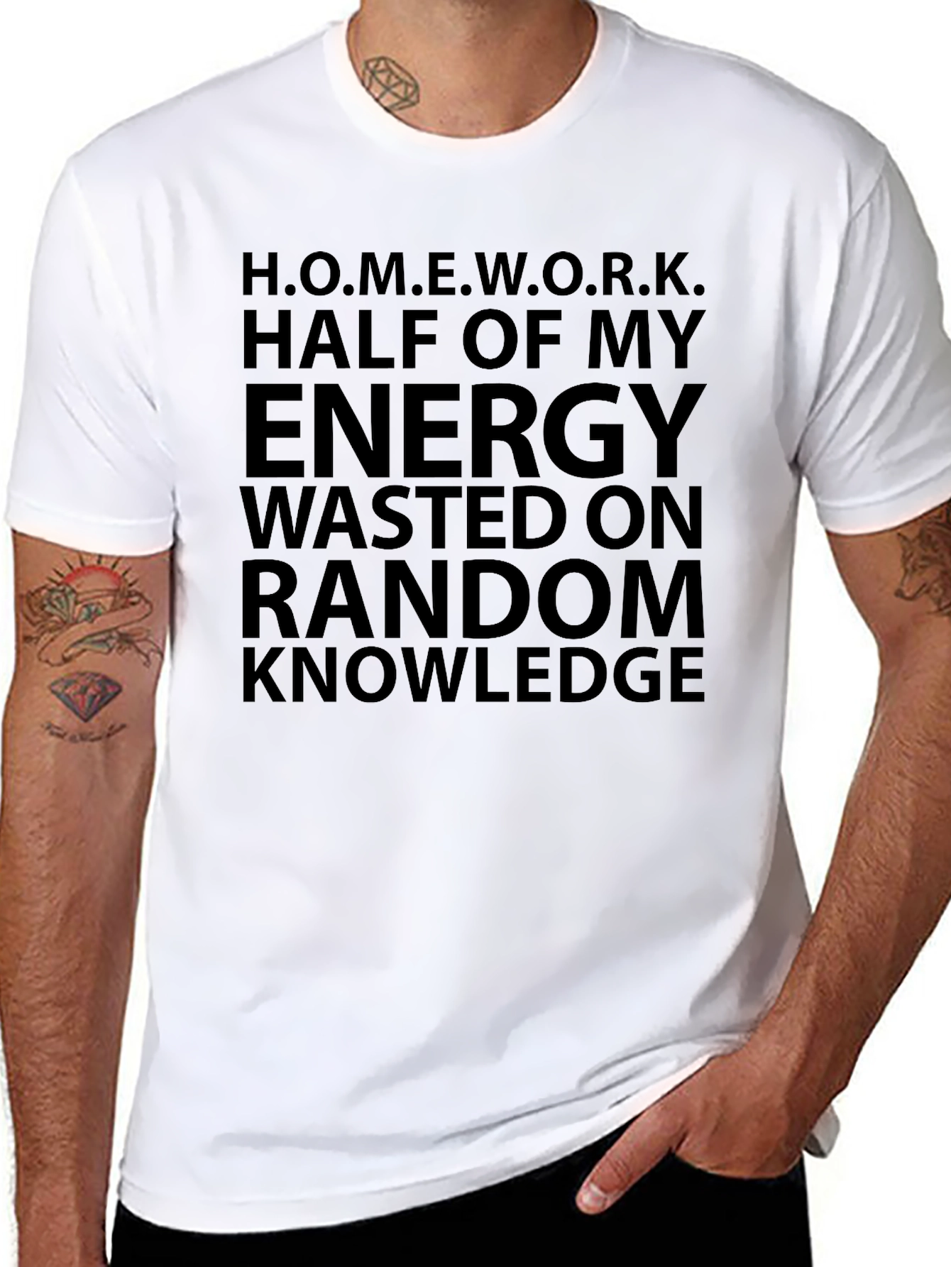 Homework Energy Wasted Funny T-Shirt