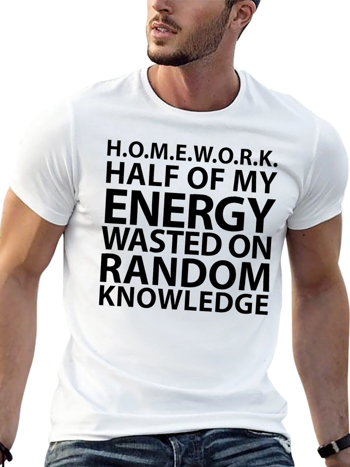 Homework Energy Wasted Funny T-Shirt