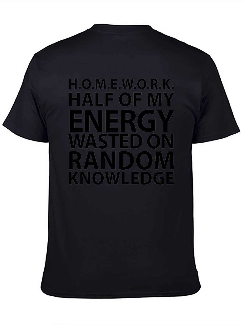 Homework Energy Wasted Funny T-Shirt