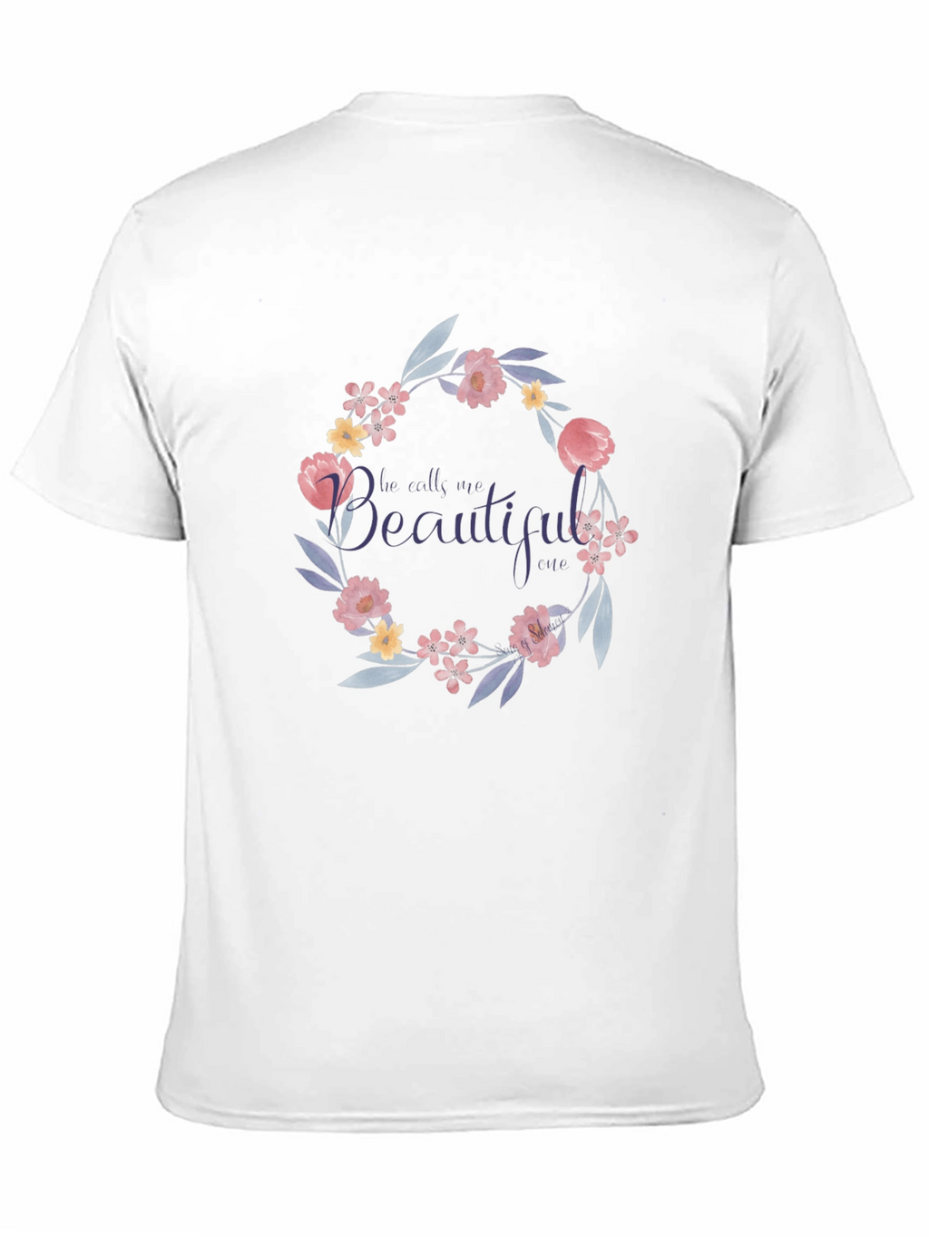 Floral Wreath T-Shirt - He Calls Me Beautiful