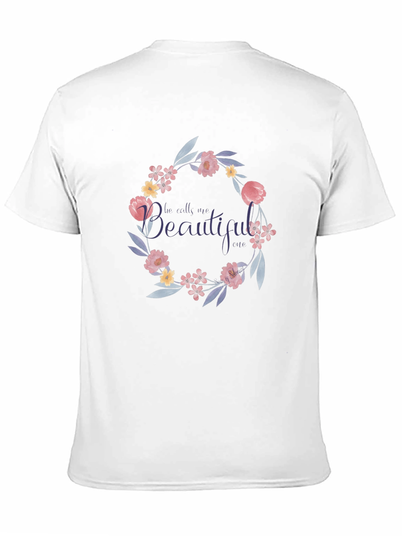 Floral Wreath T-Shirt - He Calls Me Beautiful