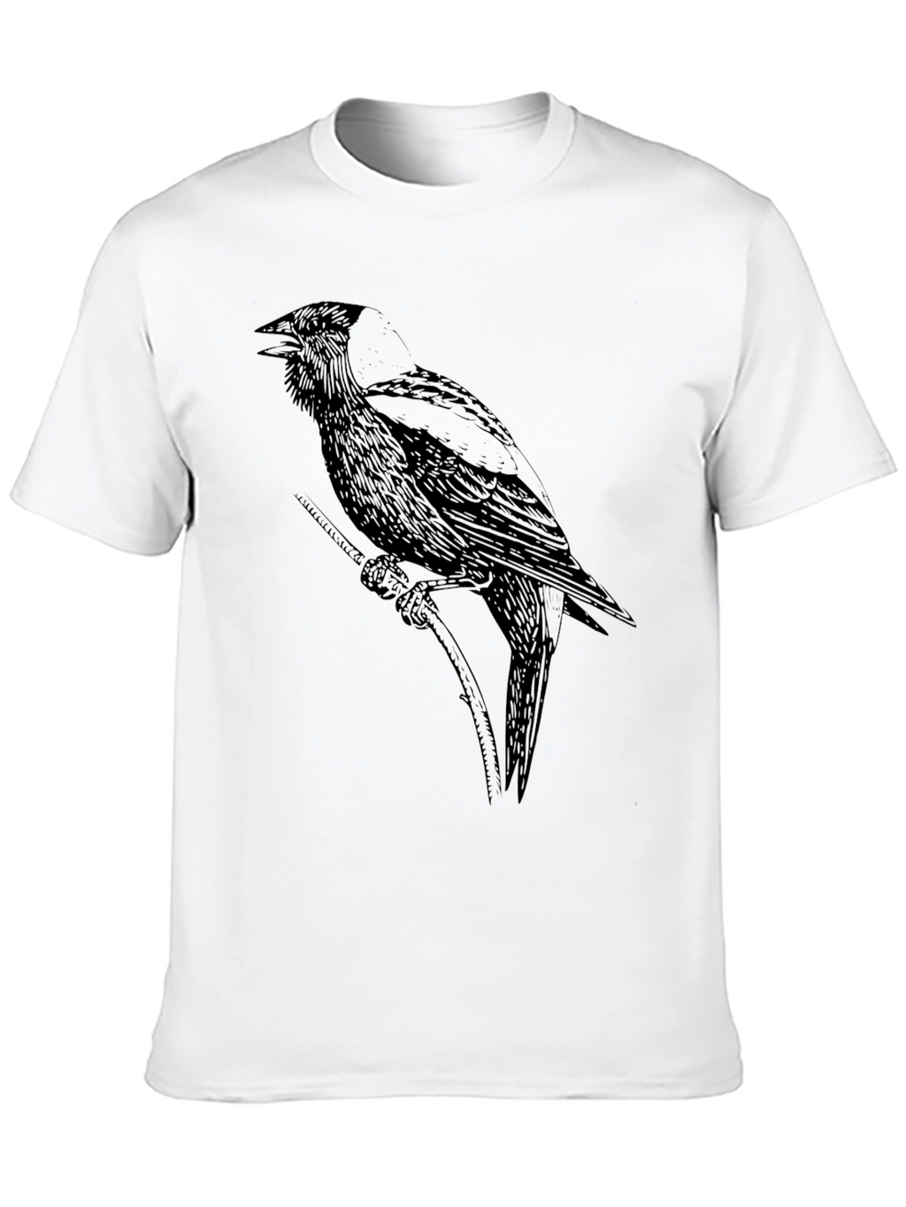 Black Crow Graphic Tee - Unique Bird Design