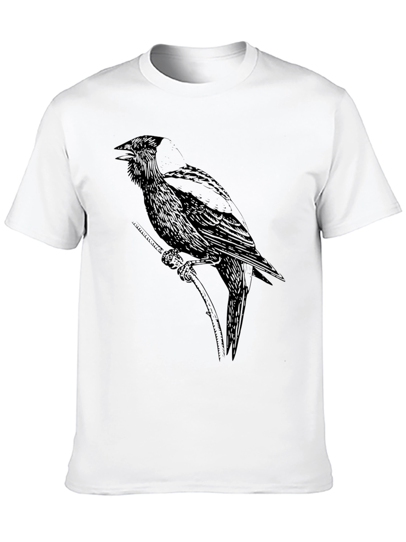 Black Crow Graphic Tee - Unique Bird Design