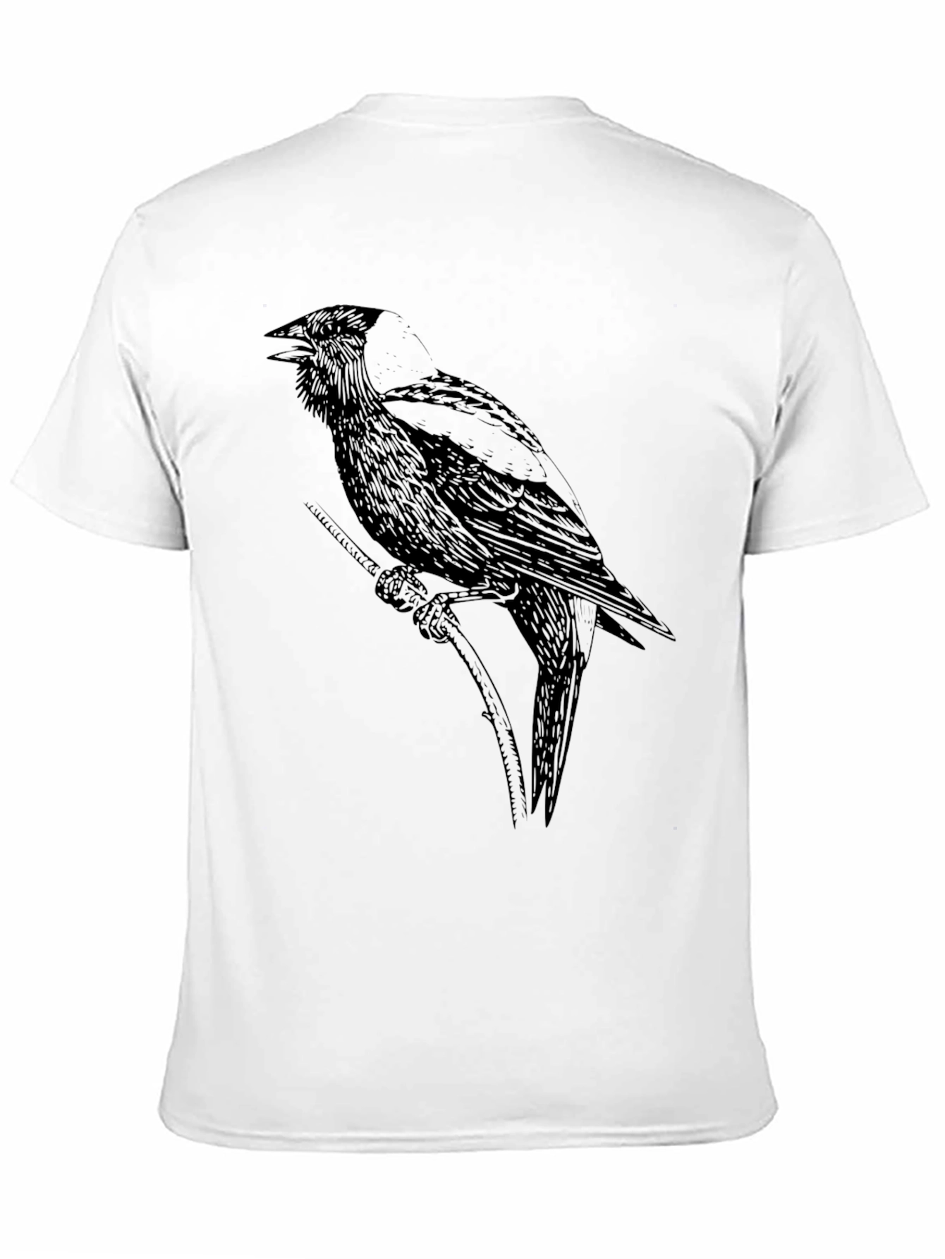 Black Crow Graphic Tee - Unique Bird Design