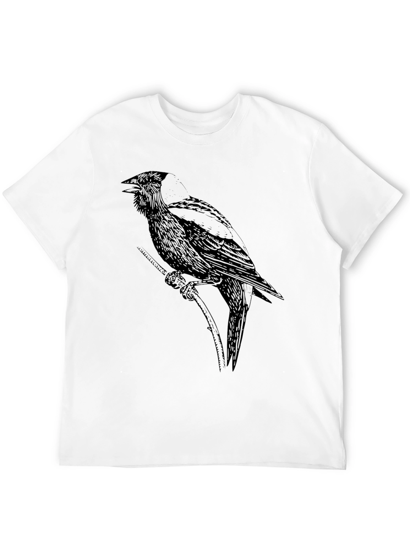 Black Crow Graphic Tee - Unique Bird Design