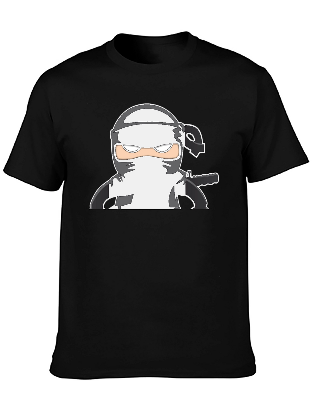 Ninja Graphic Print Black T-Shirt