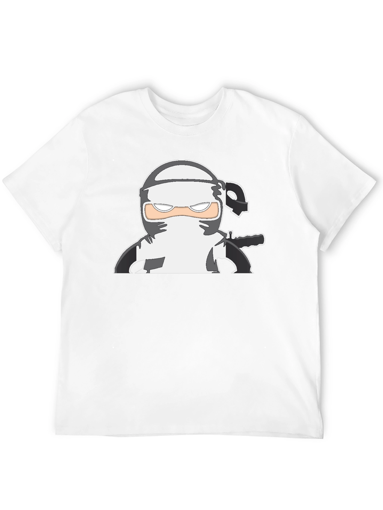 Ninja Graphic Print Black T-Shirt