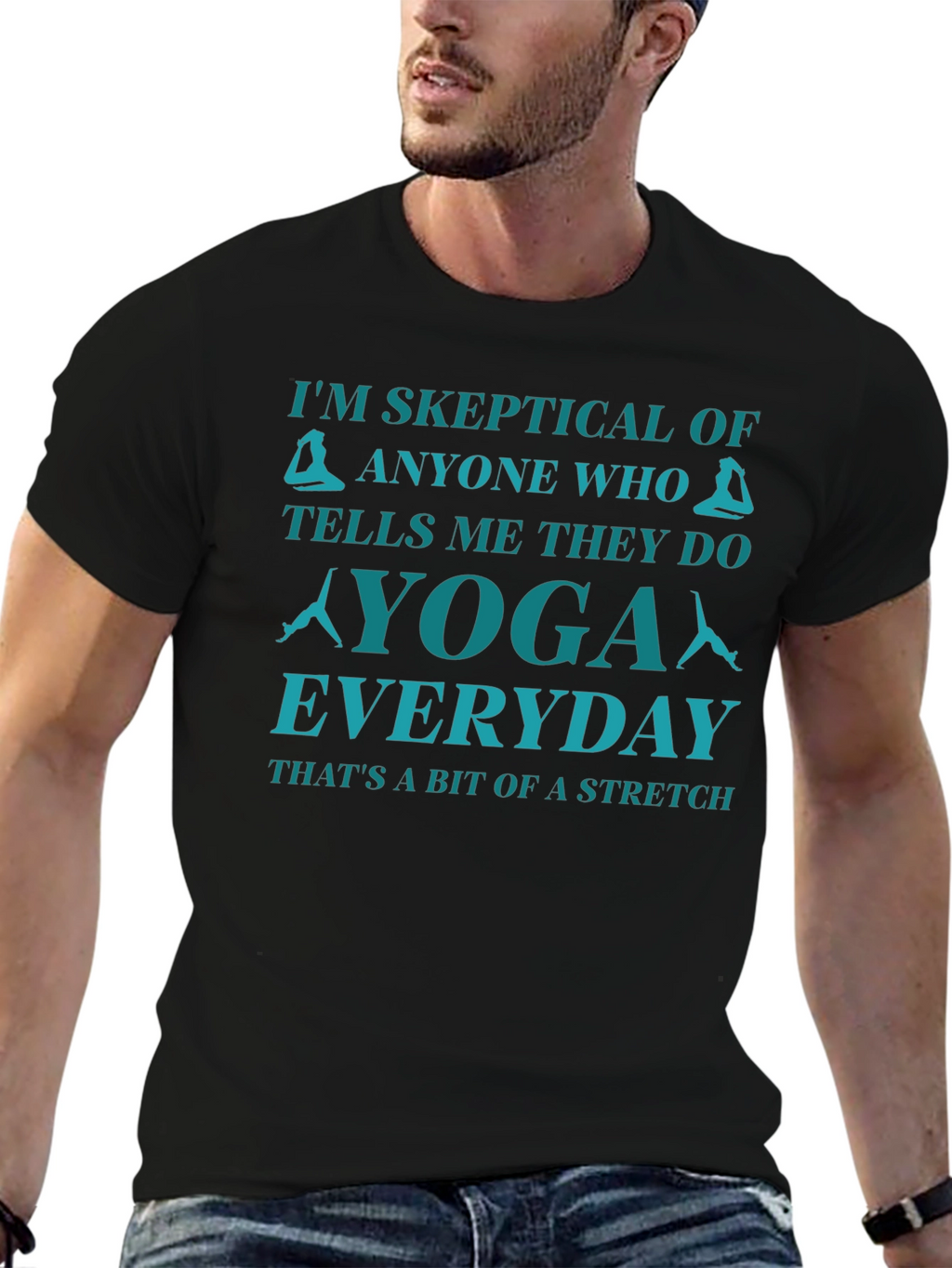 Skeptical Yoga T-Shirt - Everyday Stretch Tee