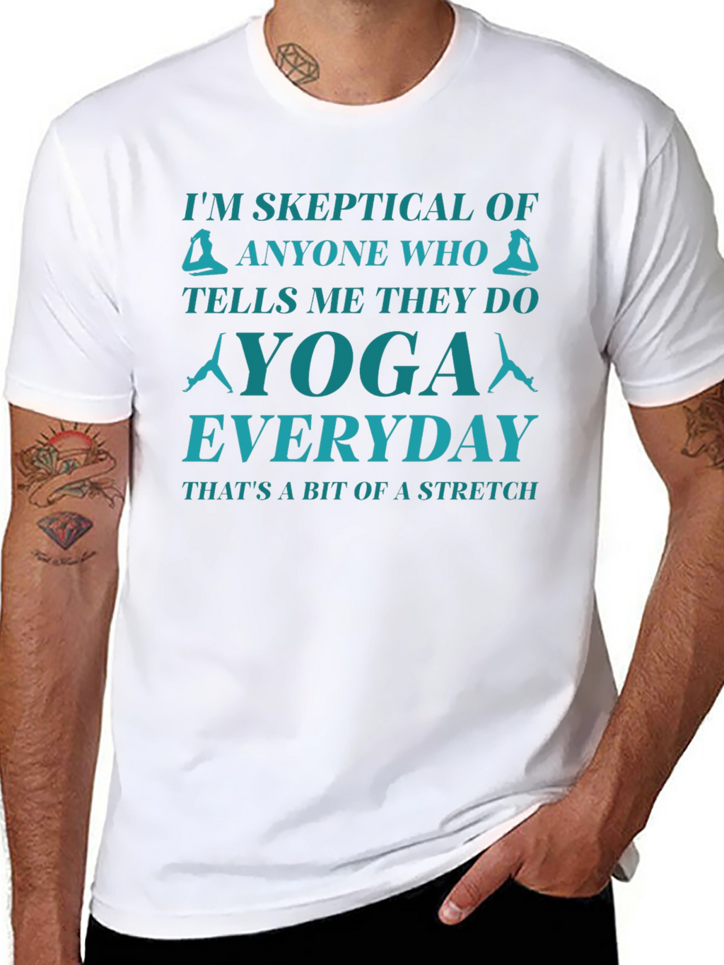 Skeptical Yoga T-Shirt - Everyday Stretch Tee