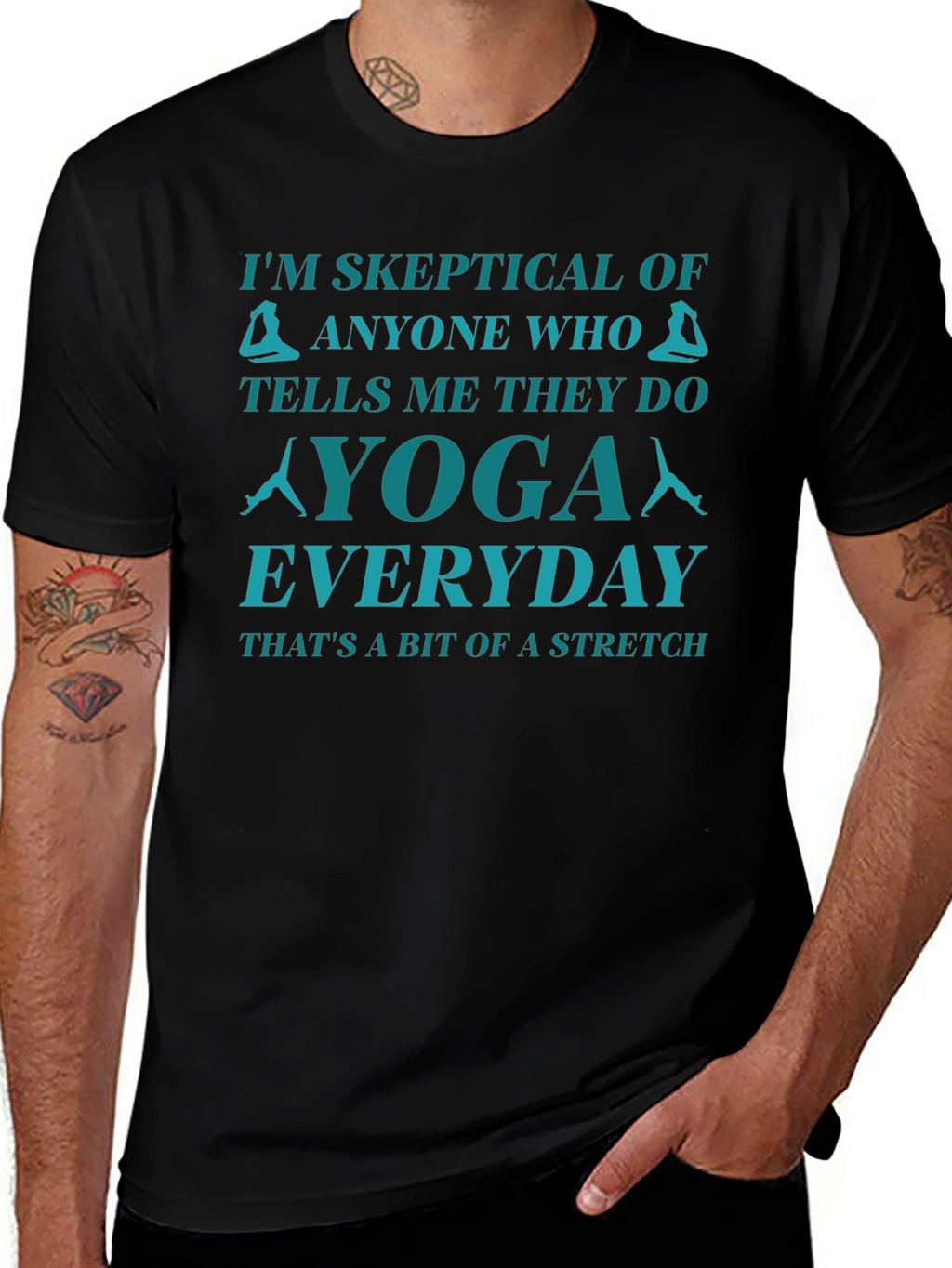 Skeptical Yoga T-Shirt - Everyday Stretch Tee
