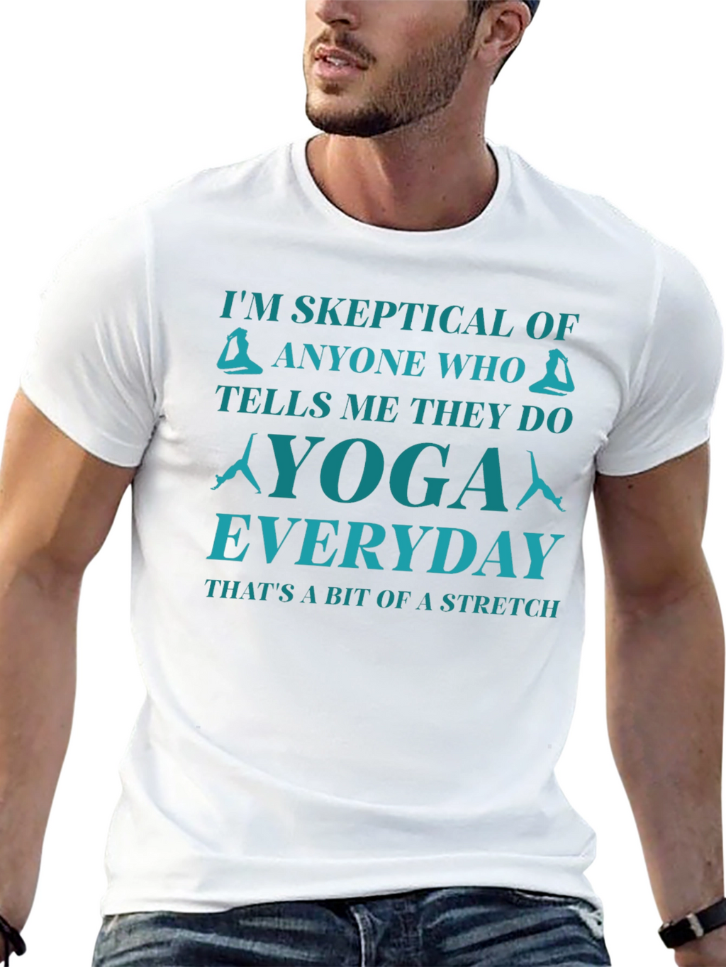 Skeptical Yoga T-Shirt - Everyday Stretch Tee