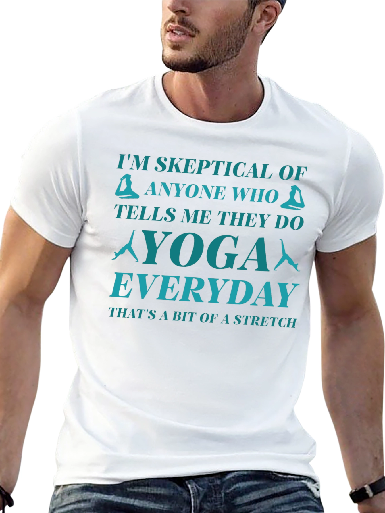 Skeptical Yoga T-Shirt - Everyday Stretch Tee