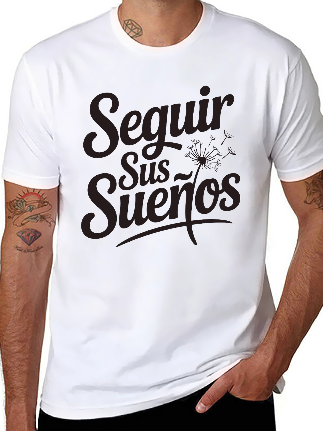 Seguir Sus Suenos Black Graphic T-Shirt