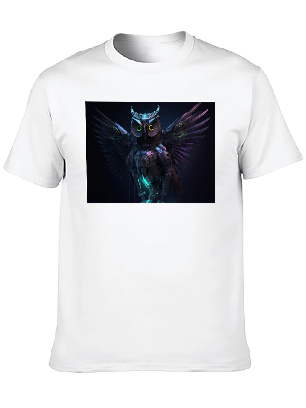 Cyber Owl Graphic Black T-Shirt