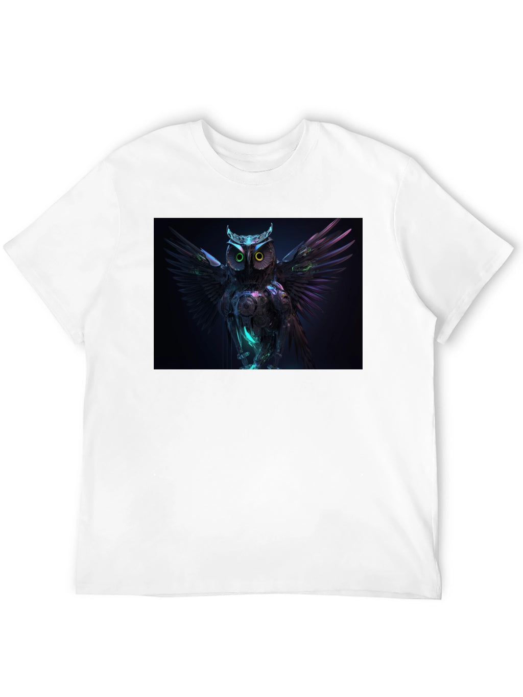 Cyber Owl Graphic Black T-Shirt