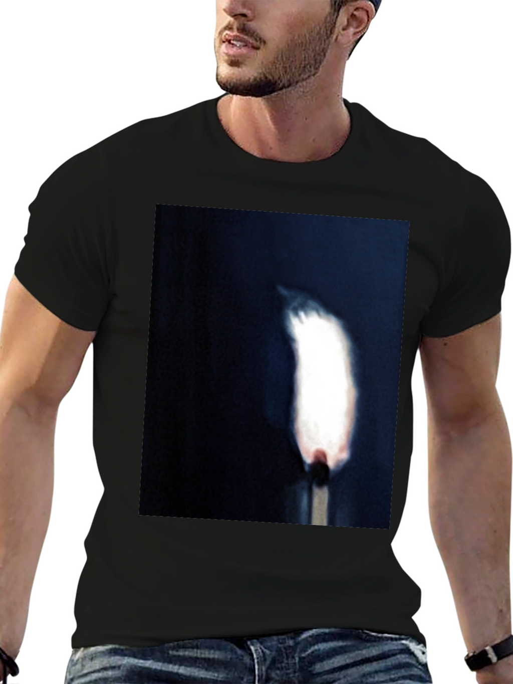 Burning Match Graphic Tee - Unisex Black T-Shirt